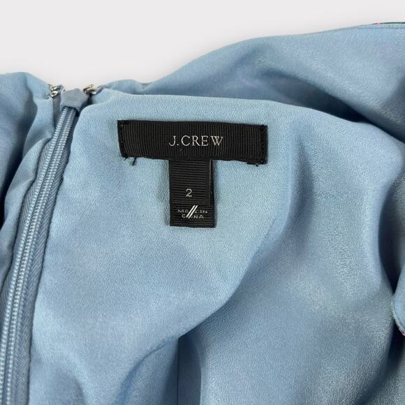 J. Crew Vibrant Paisley Ruffle Silk Dress Size 2 - Picture 4 of 8